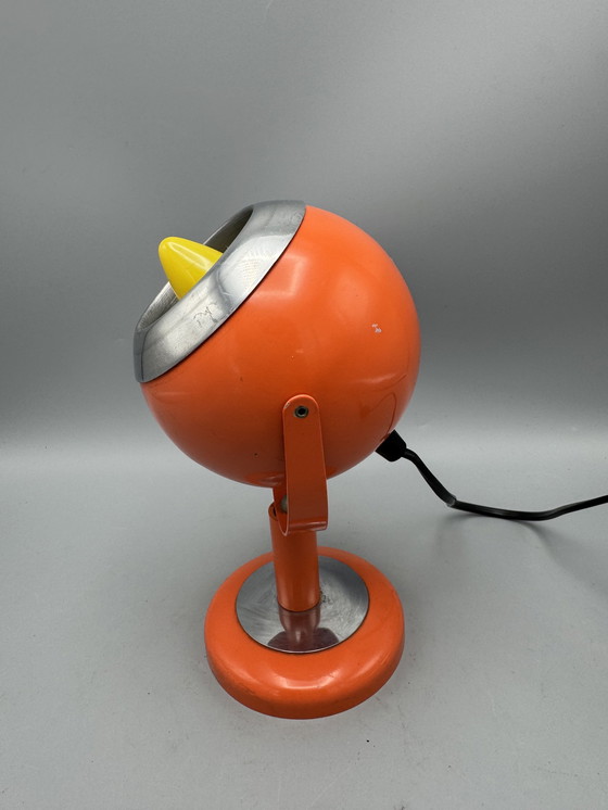 Image 1 of Vintage Space Age Orange Eyeball Wall Light, Table Lamp