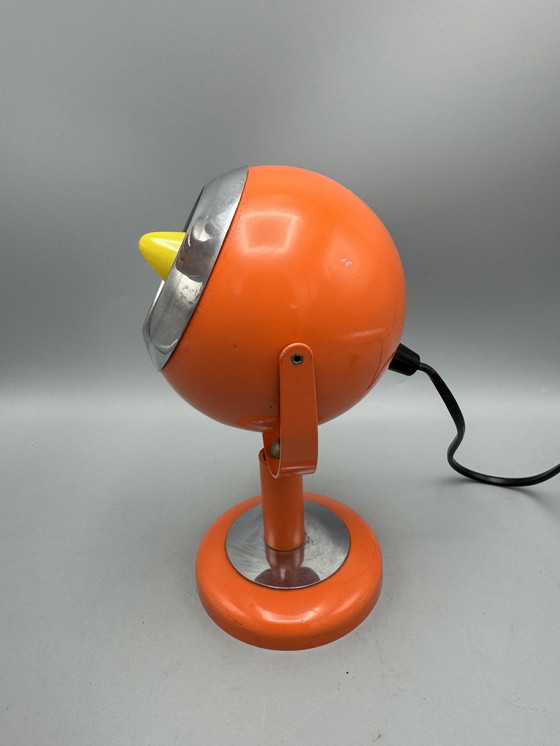 Image 1 of Vintage Space Age Orange Eyeball Wall Light, Table Lamp