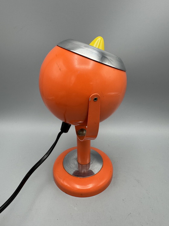 Image 1 of Vintage Space Age Orange Eyeball Wall Light, Table Lamp
