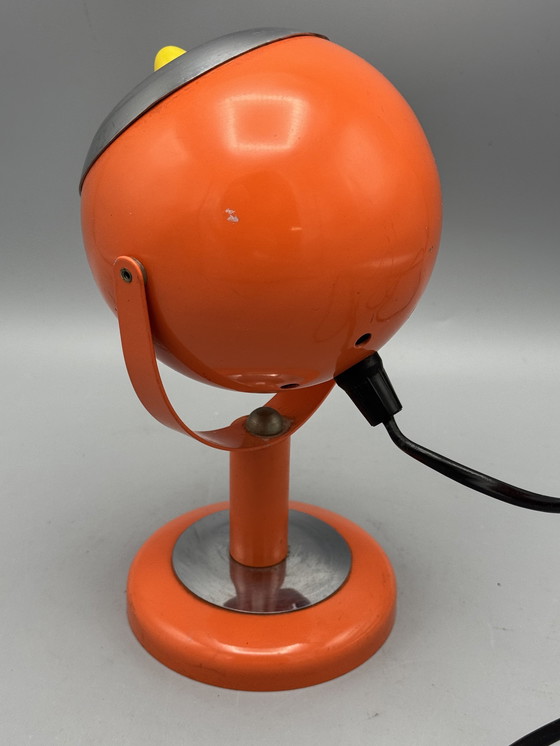 Image 1 of Vintage Space Age Orange Eyeball Wall Light, Table Lamp