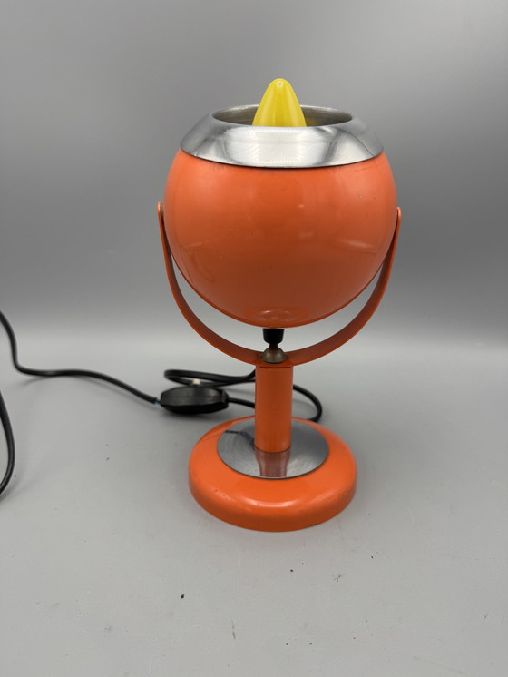 Image 1 of Vintage Space Age Orange Eyeball Wall Light, Table Lamp