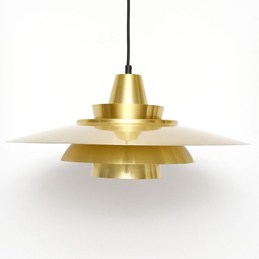 Vintage brass pendant lamp for Superlight, Denmark 1970