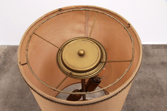 Image 1 of Brutalist Table Lamp Marble & Glass, Vintage 1980