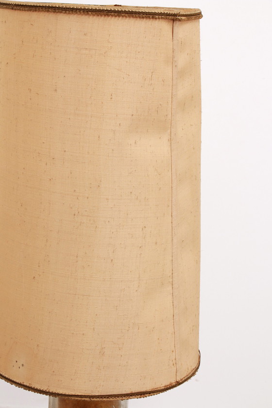 Image 1 of Brutalist Table Lamp Marble & Glass, Vintage 1980