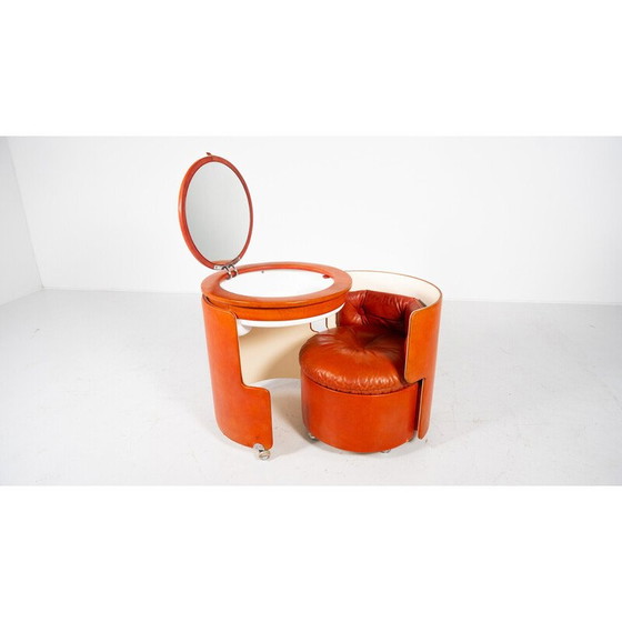 Image 1 of Vintage red vanity mod by Luigi Massoni for Poltrona Frau, 1968