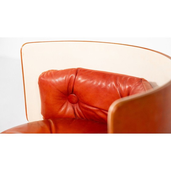 Image 1 of Vintage red vanity mod by Luigi Massoni for Poltrona Frau, 1968