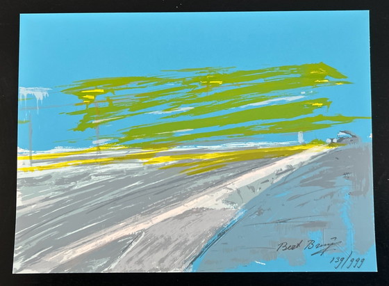 Image 1 of Silkscreen Bert Bruijn - Night Car