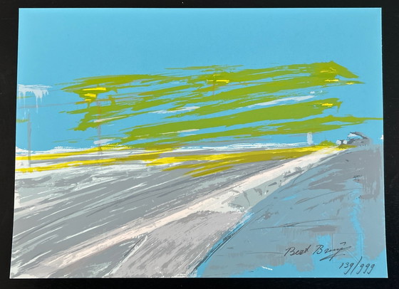 Image 1 of Silkscreen Bert Bruijn - Night Car