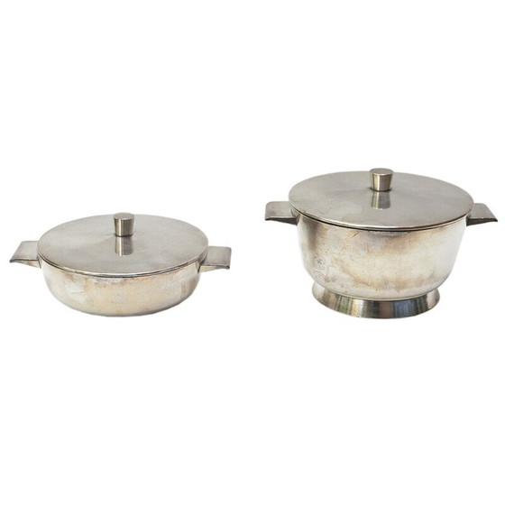Image 1 of Coppia di ciotole vintage in acciaio di Gio Ponti per Krupp Milano, 1960