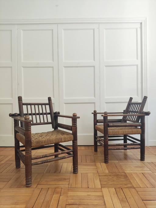 Pair Of Dudouyt Armchairs - France 1940