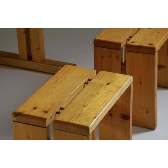 Image 1 of Vintage pine dining set, Perriand selection for Les Arcs, France 1960