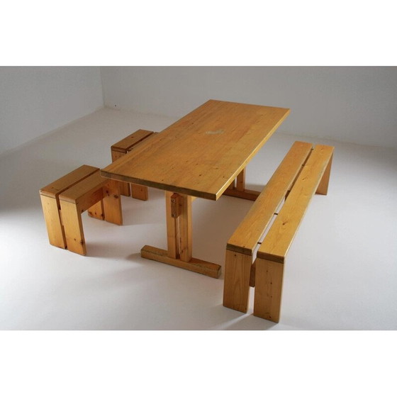 Image 1 of Vintage pine dining set, Perriand selection for Les Arcs, France 1960