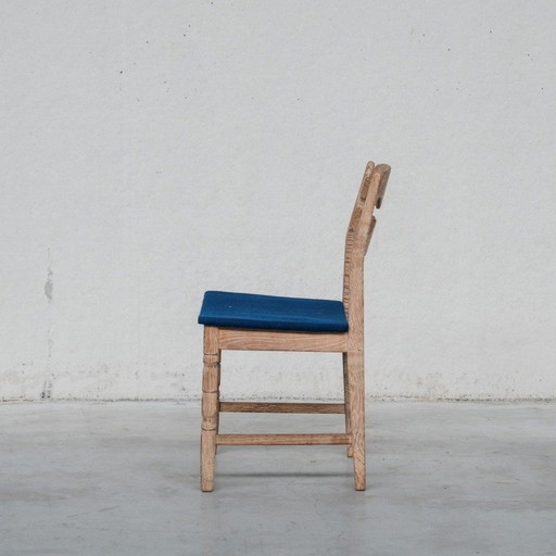 Set of 6 vintage "Razor back" oak dining chairs by Henning Kjaernulf, Denmark 1960