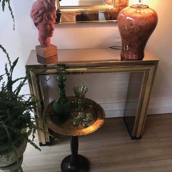 Image 1 of Romeo Rega Brass side table + mirror