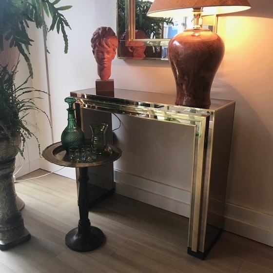 Image 1 of Romeo Rega Brass side table + mirror