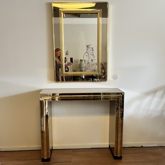 Image 1 of Romeo Rega Brass side table + mirror