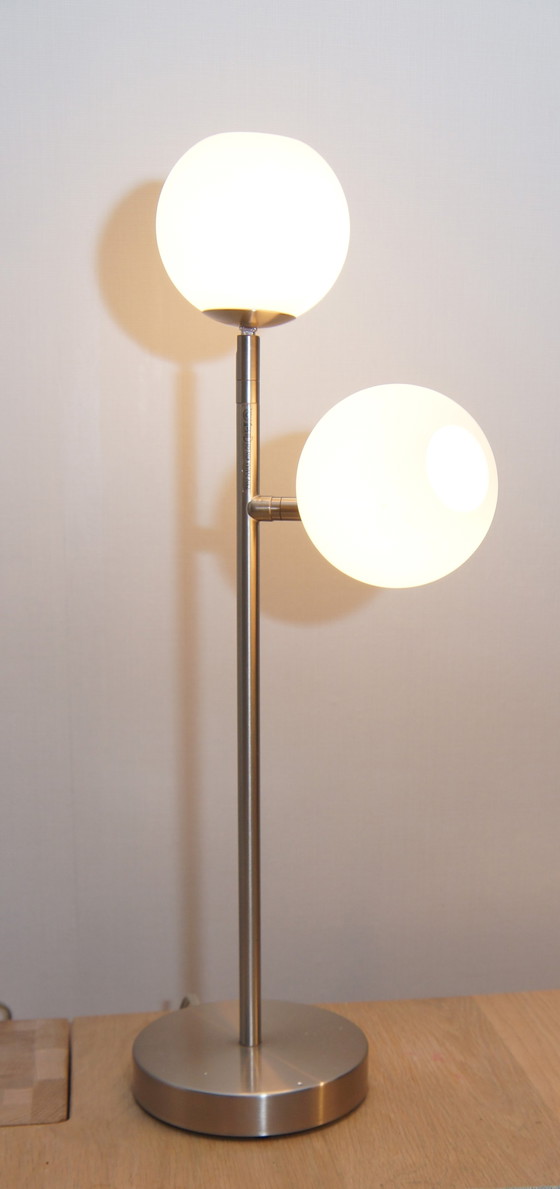 Image 1 of 2x Globe lampe de table acier inoxydable