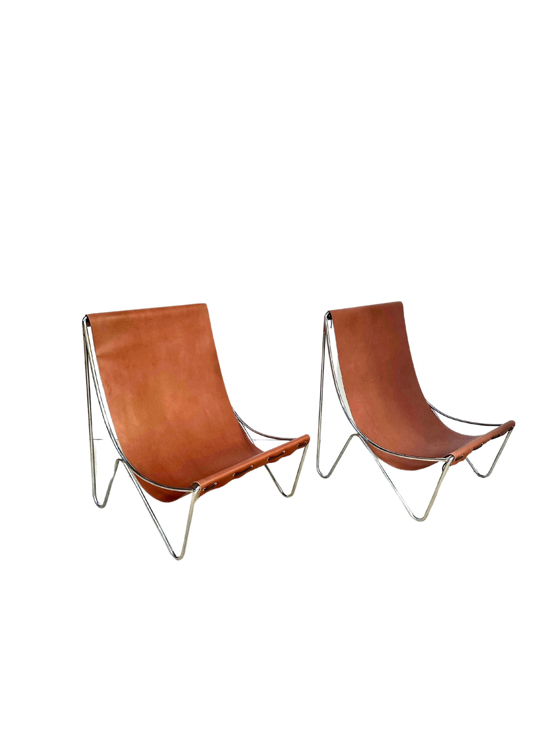 Maddox leather store sling chair