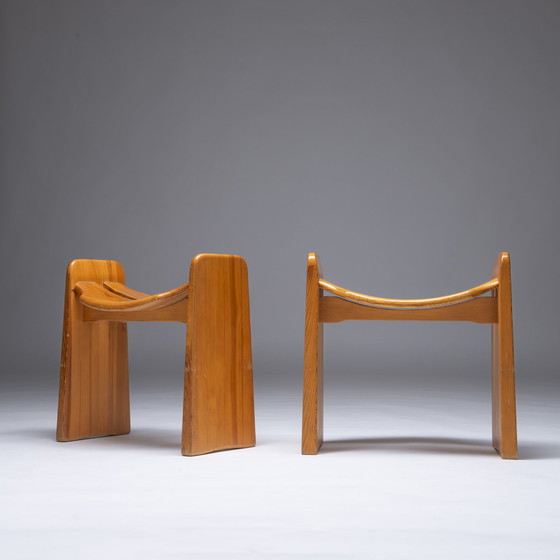 Image 1 of 2x Gilbert Marklund for Furusnickarn AB 'Jonte' stools