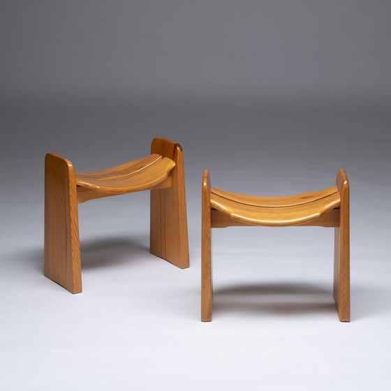 Image 1 of 2x Gilbert Marklund for Furusnickarn AB 'Jonte' stools