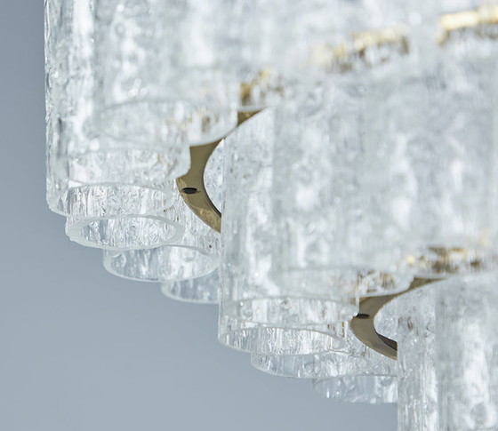 Image 1 of Doria glass and brass chandelier, 1960s