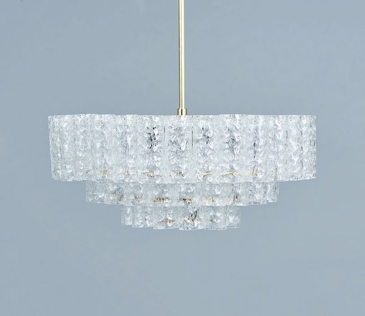 Doria glass and brass chandelier, 1960s