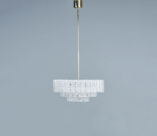 Doria glass and brass chandelier, 1960s