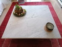 Vintage Carrara marble coffee table