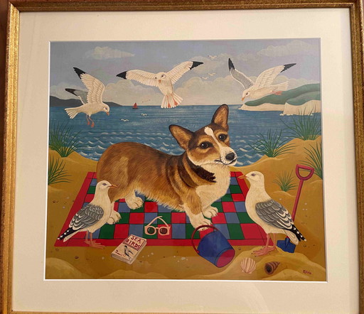 Sylvia Emmons - Corgi en gouache