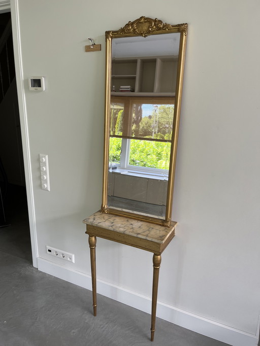 Vintage side table with mirror