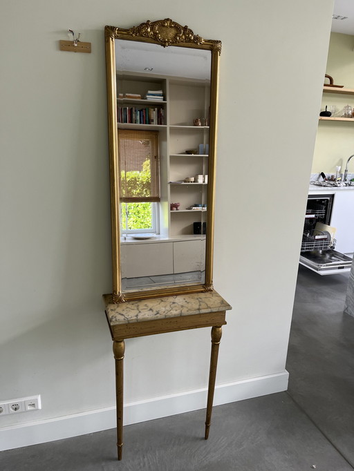 Vintage side table with mirror