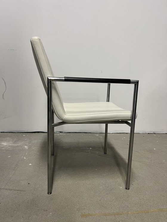 Image 1 of Gelderland Lucca Dining chairs white leather