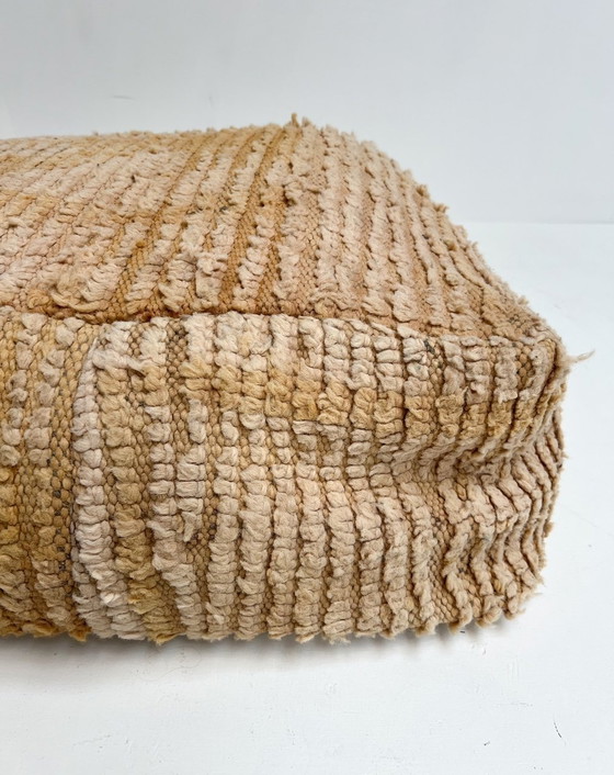 Image 1 of Wool Moroccan Boujaad pouf 120 x 60 cm