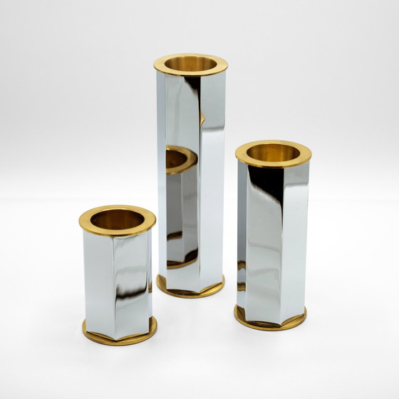 Image 1 of 3x Hexagon candlestick, set of 3