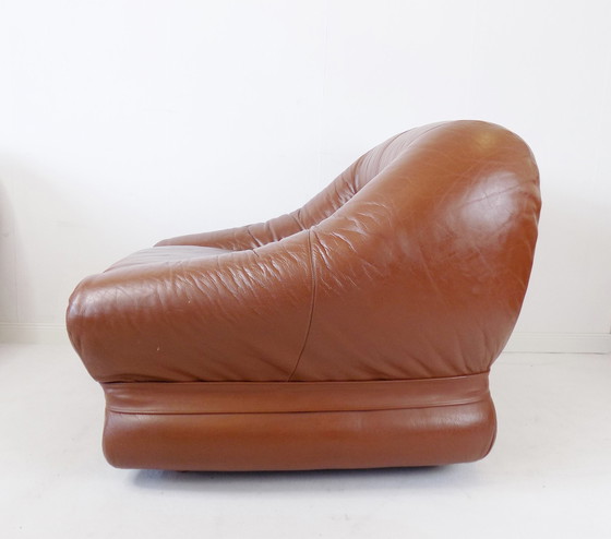 Image 1 of Italian leather lounge chair set of 2 70s