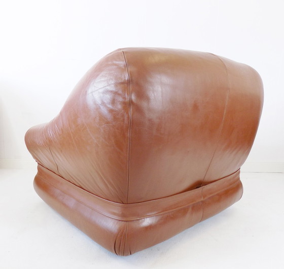 Image 1 of Italian leather lounge chair set of 2 70s