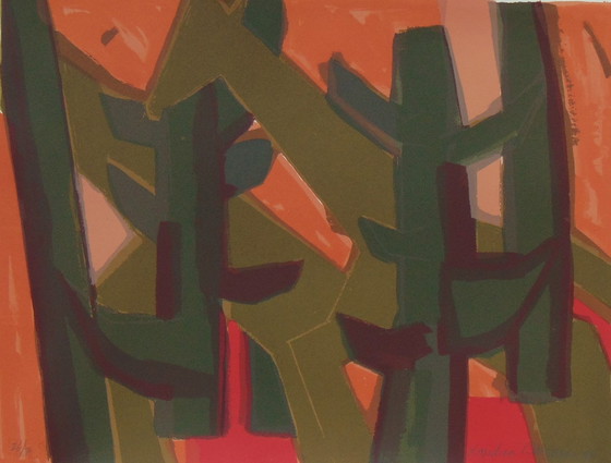 Image 1 of Xandra Donders - Giraffe behind trees II