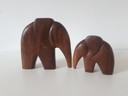 ensemble d'éléphants en teck des années 70