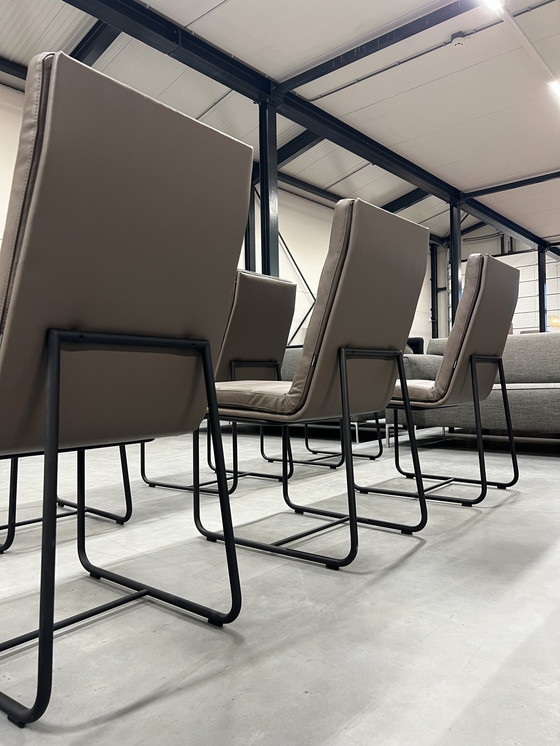 Image 1 of 6x Gelderland 7854 S Chaises de salle à manger Cuir brun