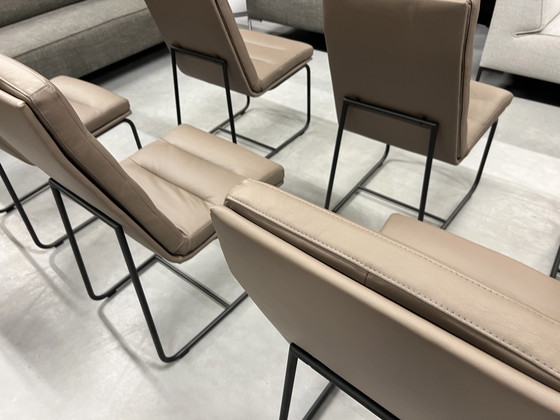 Image 1 of 6x Gelderland 7854 S Chaises de salle à manger Cuir brun