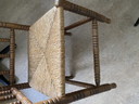 Chaise triangulaire vintage avec assise en jonc