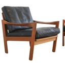 2x Illum Wikkelso for Niels Eilersen armchairs vintage Danish design