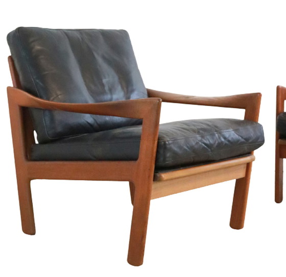 Image 1 of 2x Illum Wikkelso for Niels Eilersen armchairs vintage Danish design