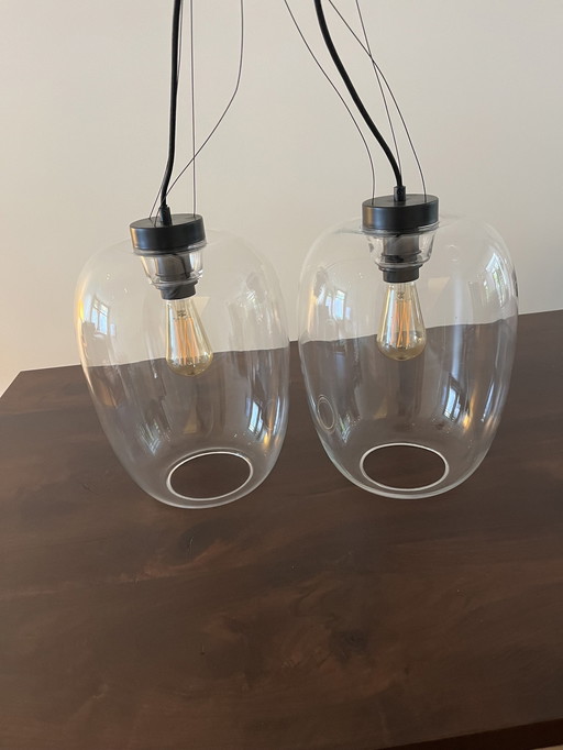 2x Bolia Grape Pendant Glass Ball Lamp Ceiling