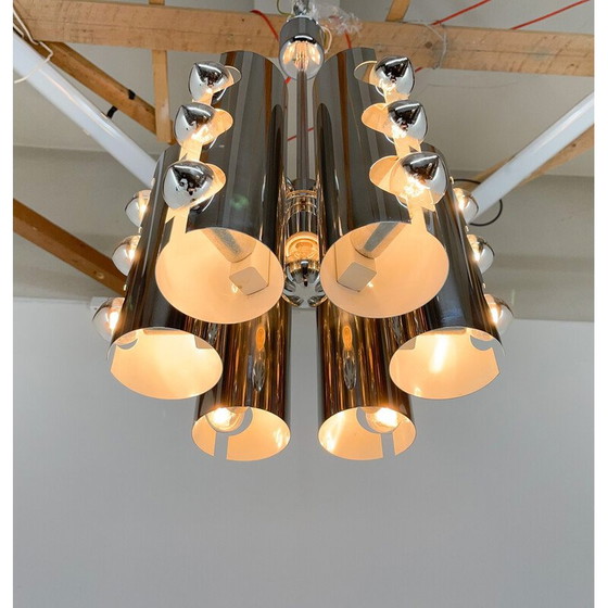 Image 1 of Lampadario vintage cromato italiano, Italia anni '60