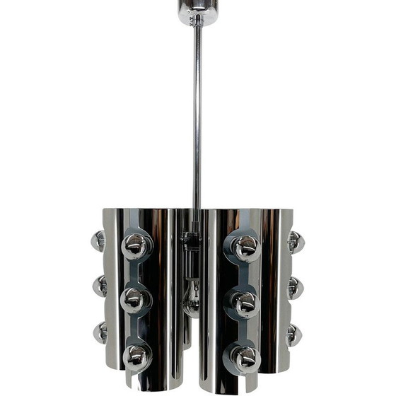 Image 1 of Lampadario vintage cromato italiano, Italia anni '60