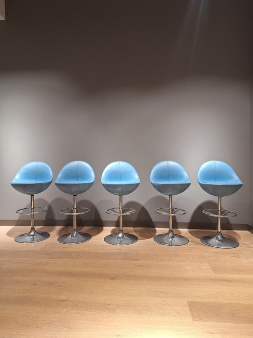 Set Of 5 Börje Johanson Bar Stools 1960s