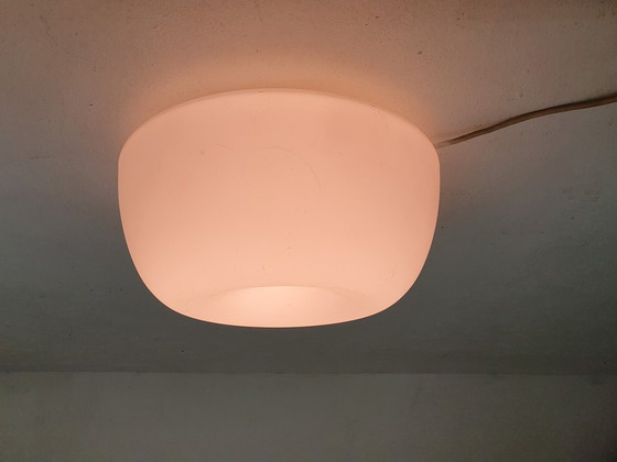 Image 1 of Lampada da soffitto o da parete in vetro opalino di Glasshutte Limburg, Germania, anni '70