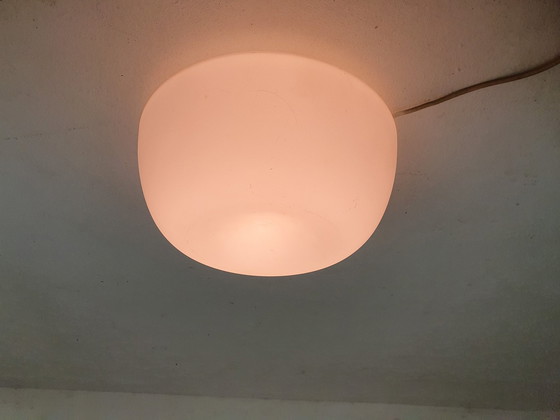 Image 1 of Lampada da soffitto o da parete in vetro opalino di Glasshutte Limburg, Germania, anni '70