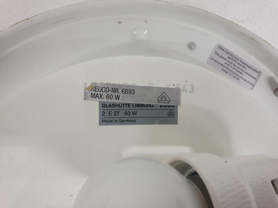 Image 1 of Lampada da soffitto o da parete in vetro opalino di Glasshutte Limburg, Germania, anni '70